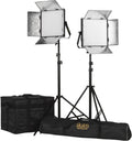 Bi-Color Soft Panel LED Lighting Kit with Barn Doors, Stands and Case W911