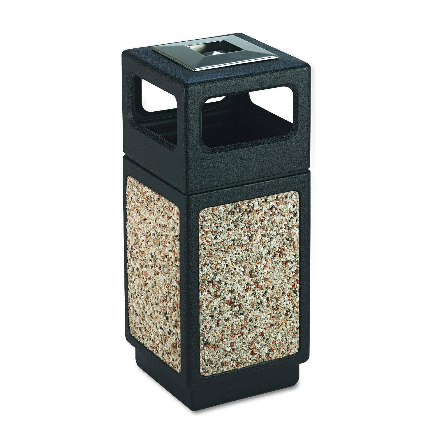 Black Square Aggregate-polyethylene 15gal Receptacle Z2642