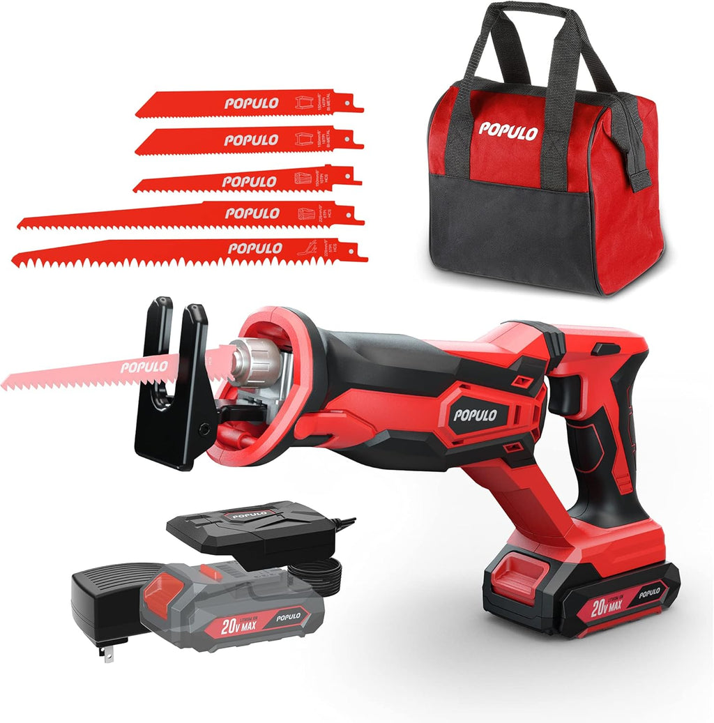 Cordless Reciprocating Saw with 2.0Ah Battery and Charger Pack of 2 S2490