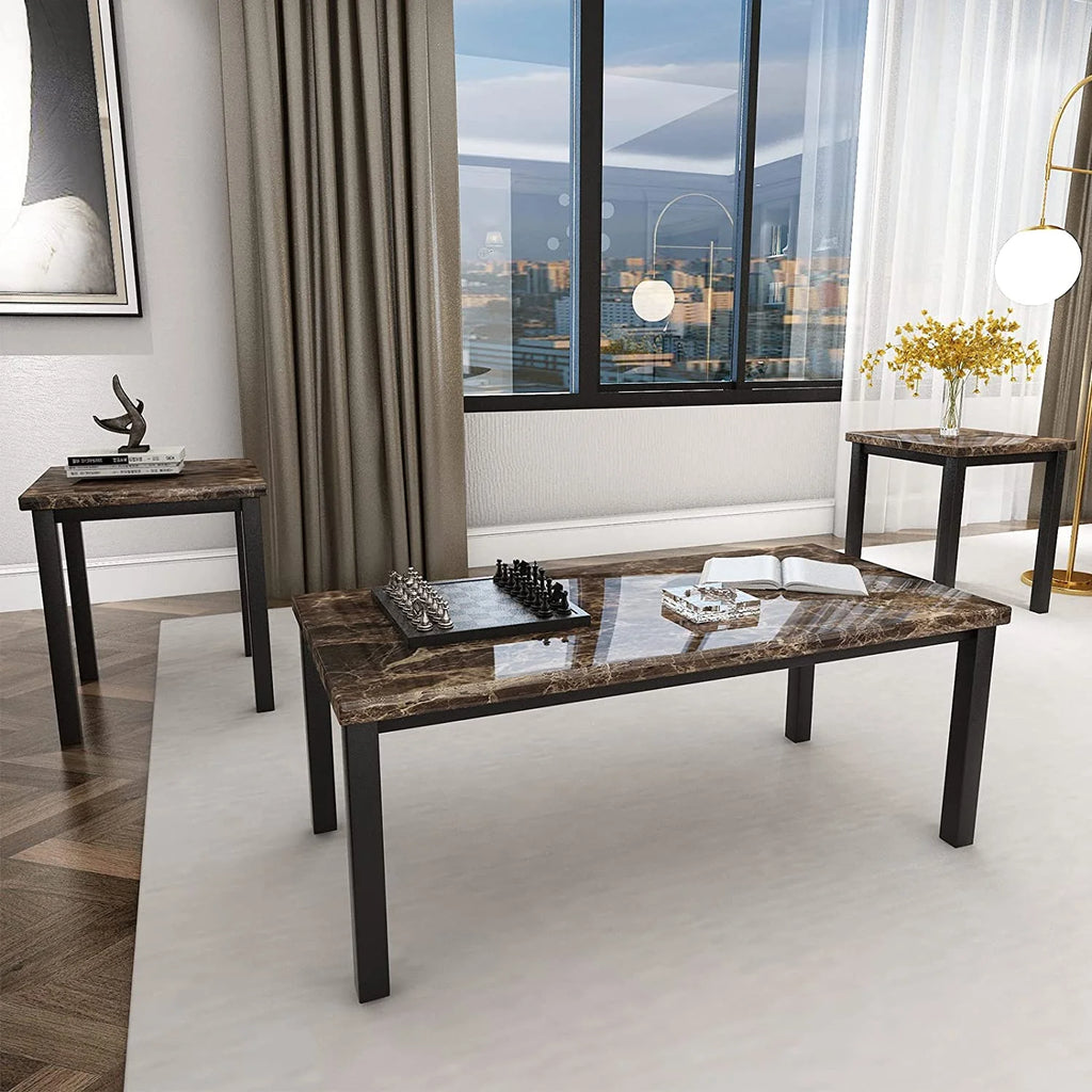3 Piece Coffee Table Set with 2 End Tables E81566