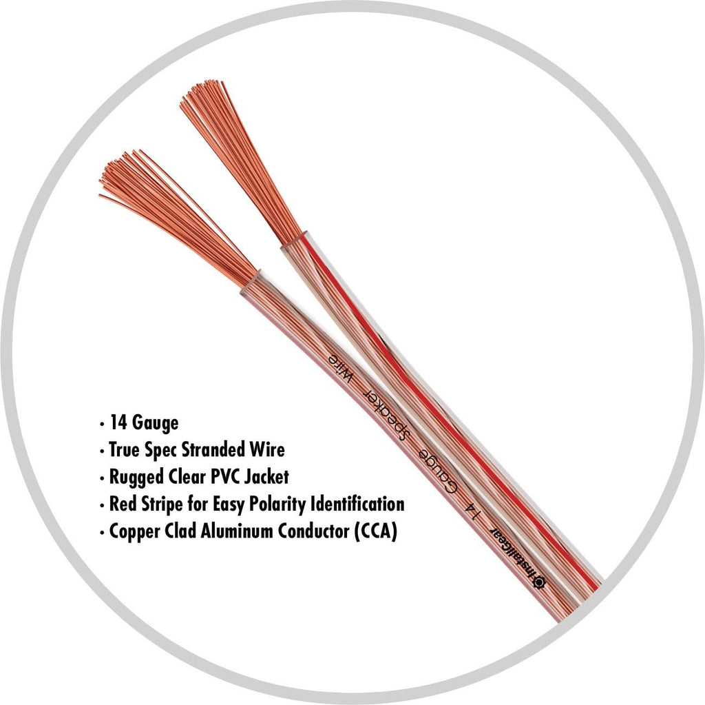 14 Gauge AWG 500ft Speaker Wire Cable Clear Pack of 2 J755