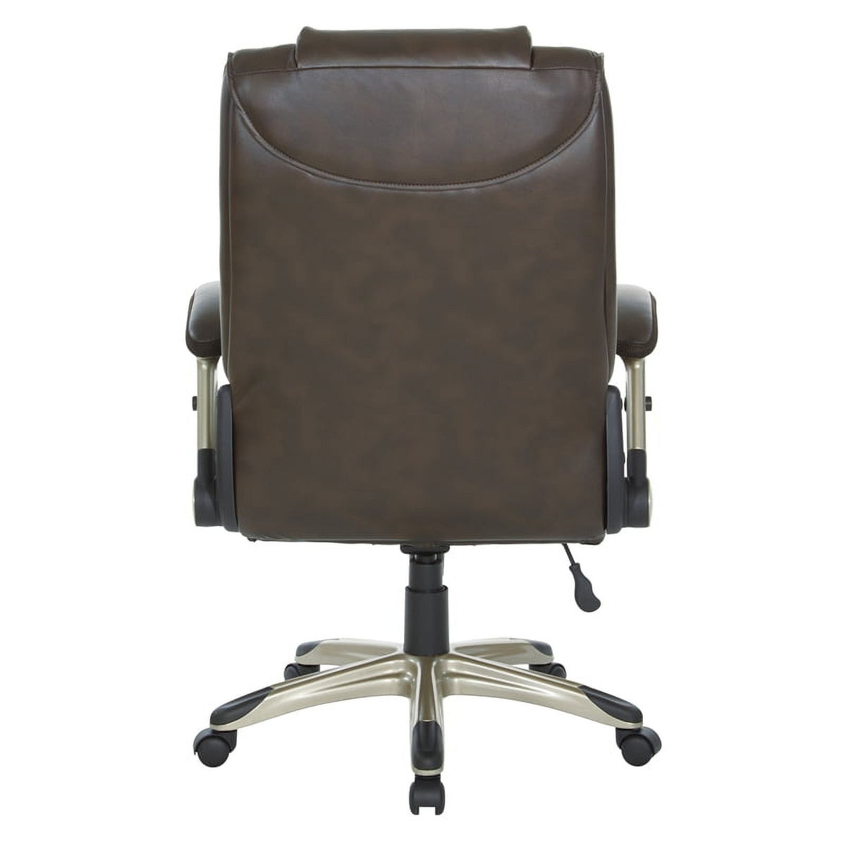 Bonded Leather Chair in Espresso with Cocoa Coated Flip Arms F227