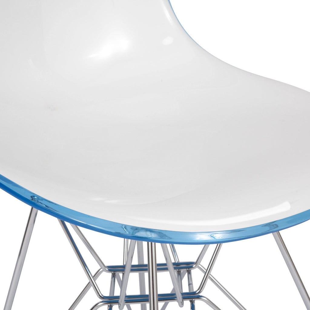 White Blue Dining Chair Q7760