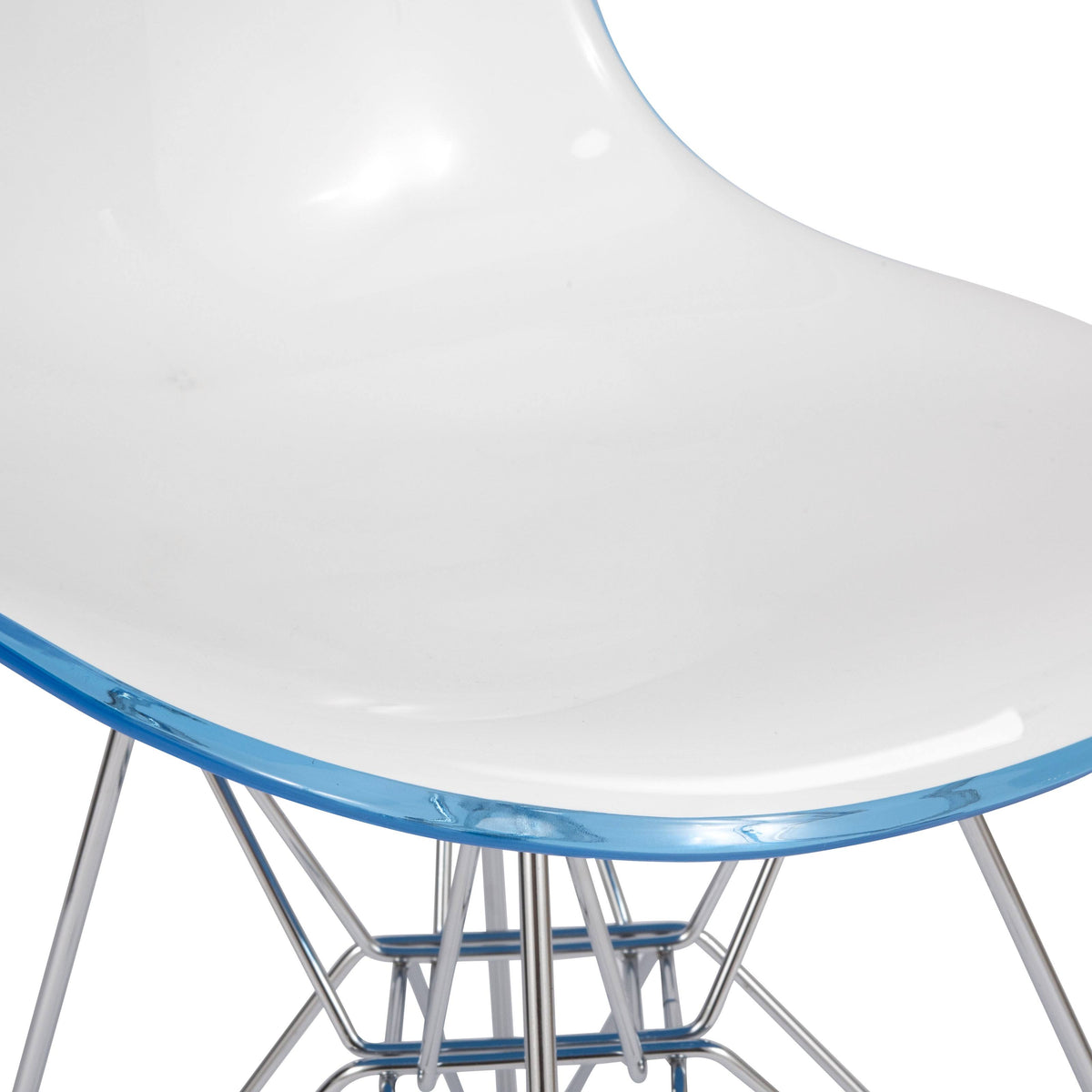 White Blue Dining Chair Q7760