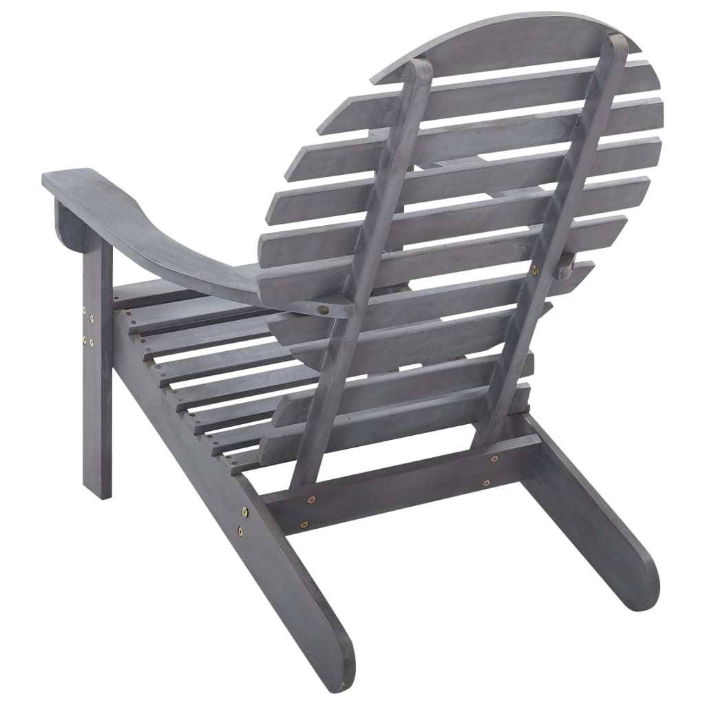 Gray Solid Acacia Wood Adirondack Chair P2185