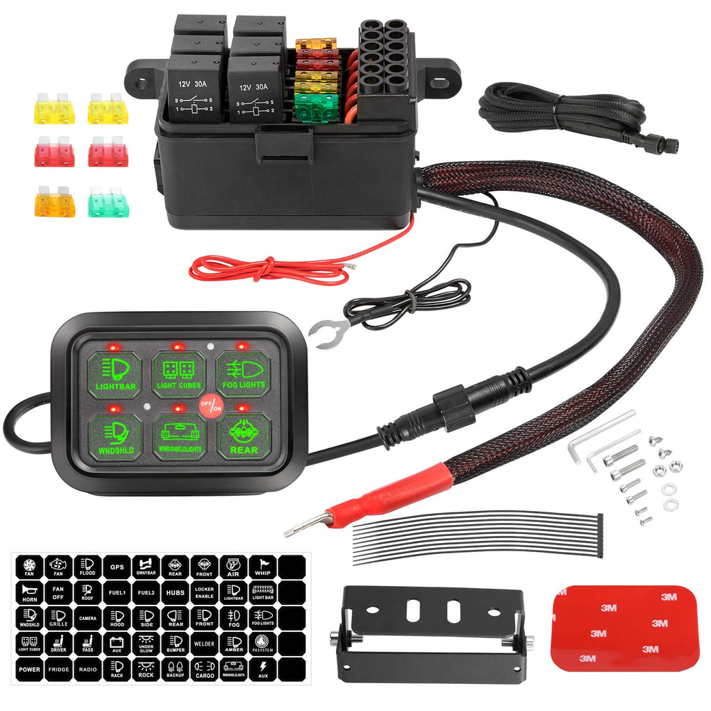 6 Gang Touch Switch Panel with Harness V858780