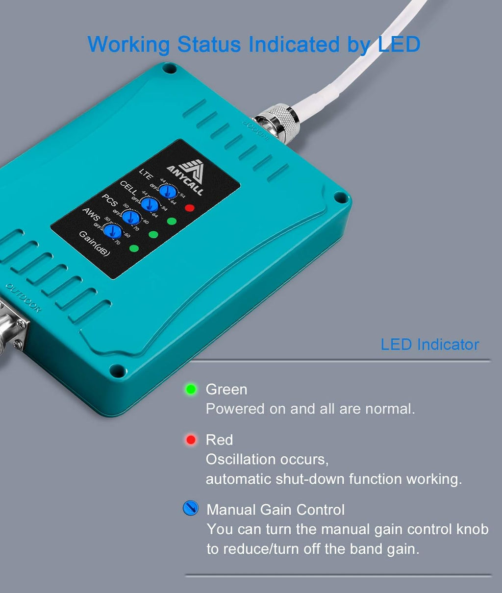 5 Bands Cellular Signal Amplifier Repeater for Home B42108