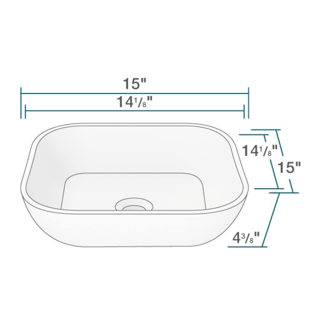 Composite Square Vessel Bathroom Sink with Faucet Q633
