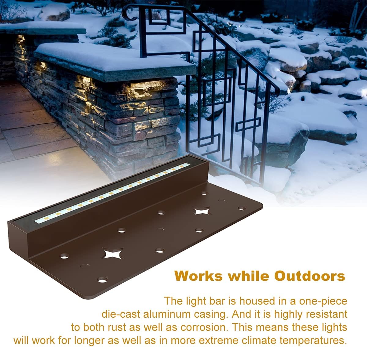 8-Pack 7 Inch 4W LED Retaining Wall Lights, 12V AC/DC Low Voltage, IP65 Waterproof, Soft White 2700K N660