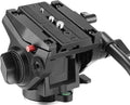 Metal Heavy Duty Video Camera Tripod Fluid Drag Pan Head with Sliding Plate, Pack of 2 I536