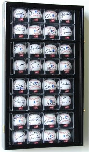 Cherry Baseball Display Case Cabinet S105
