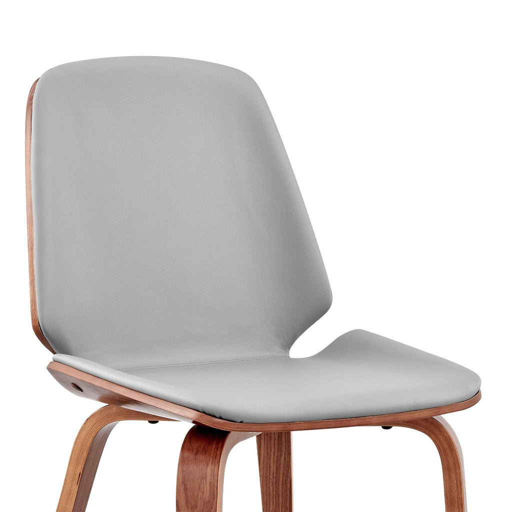 Gray Faux Leather and Walnut Wood Accent Chair M2550