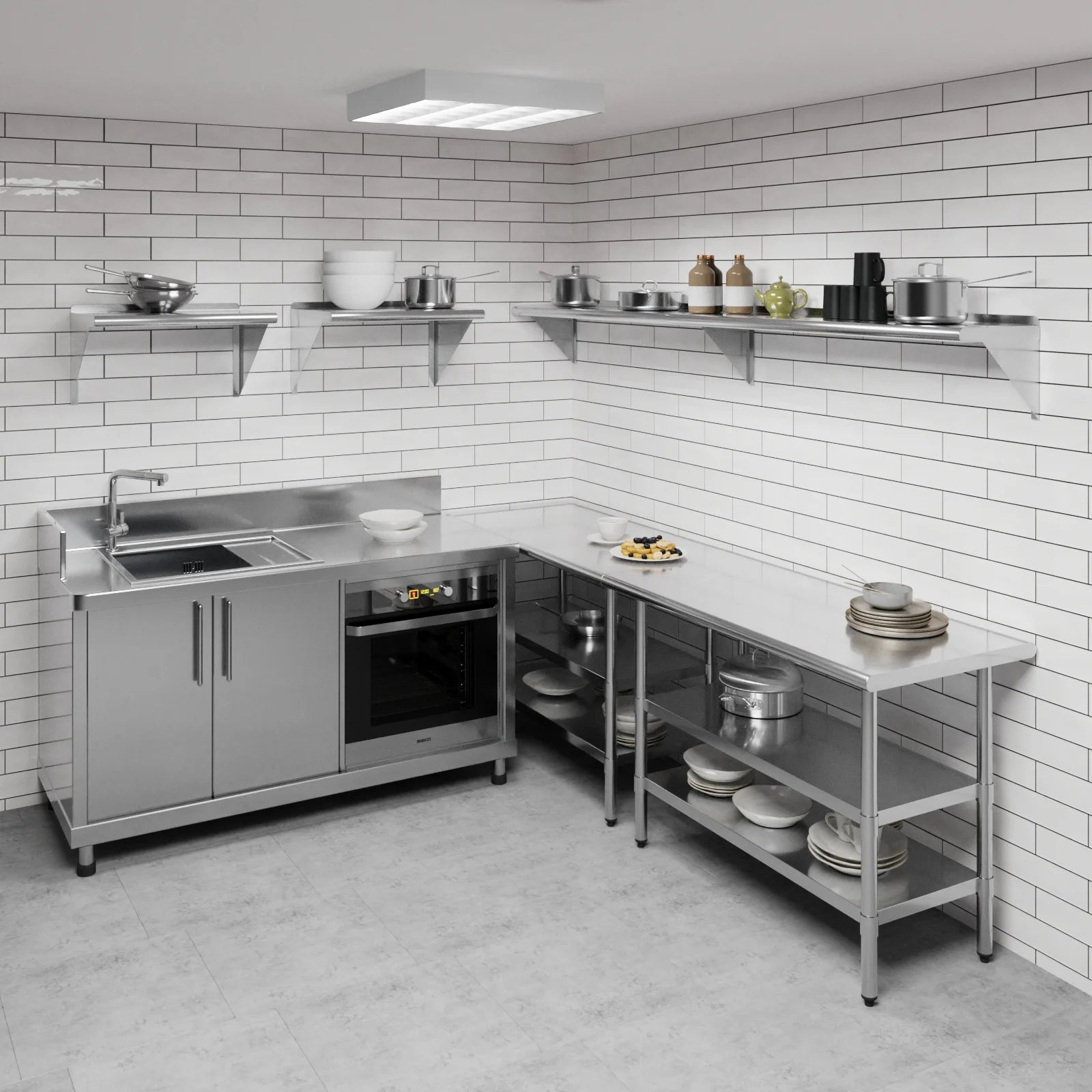 96" x 12" Stainless Steel Wall Shelf C2765