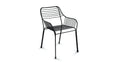 Black Outdoor Dining Armchairs Metal Frame A878