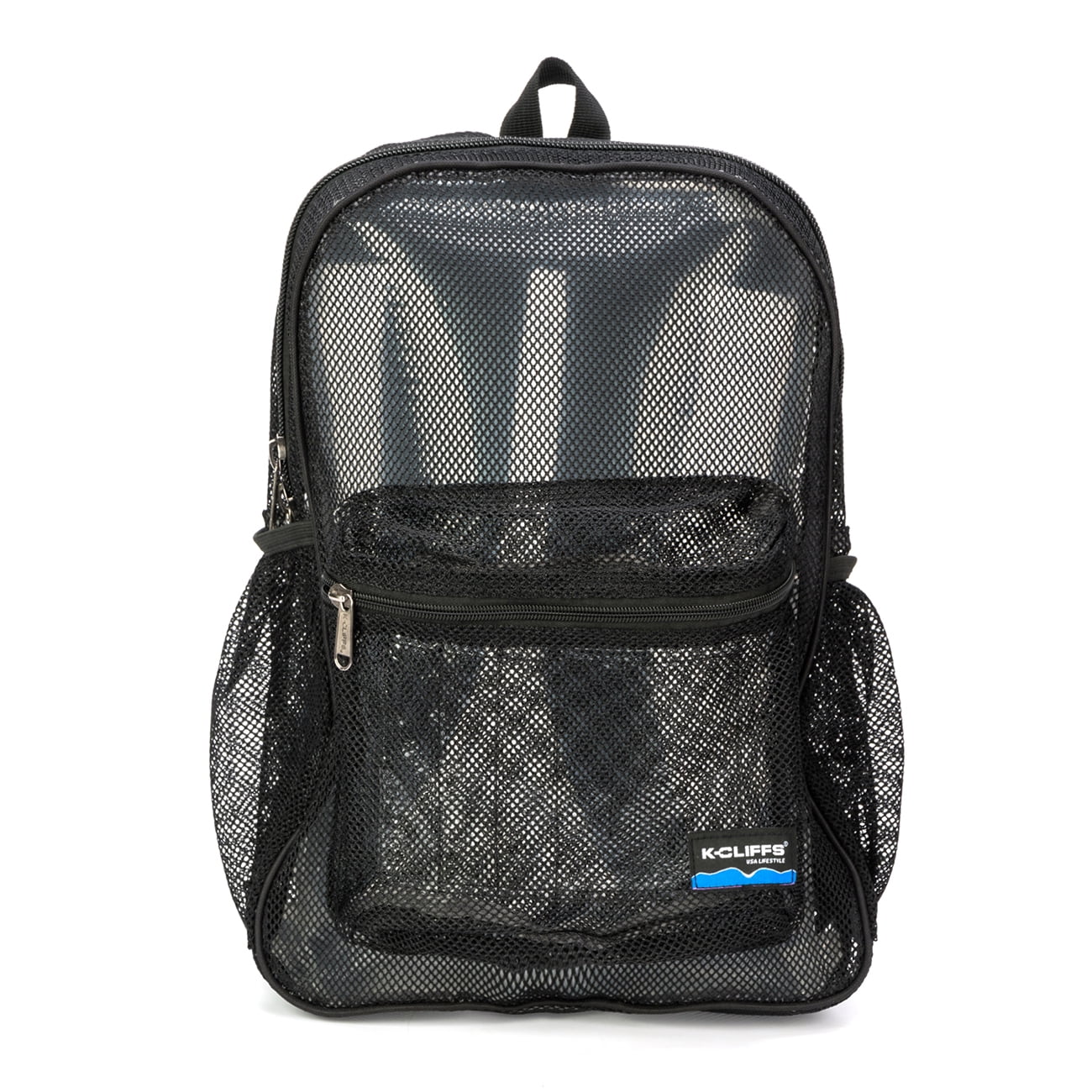 Black Mesh See Through School Backpack V9687