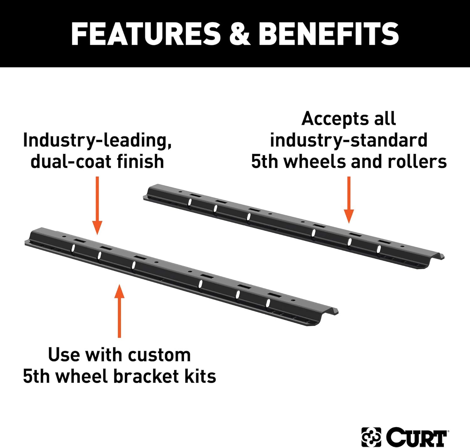 Gloss Black 5th Wheel Hitch Rails D98579