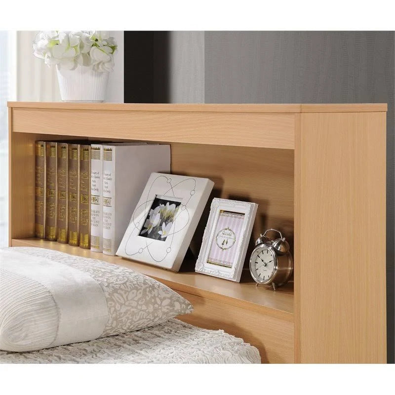 Twin-size Captain Bed with 3-Drawers and Headboard in Beech W8425