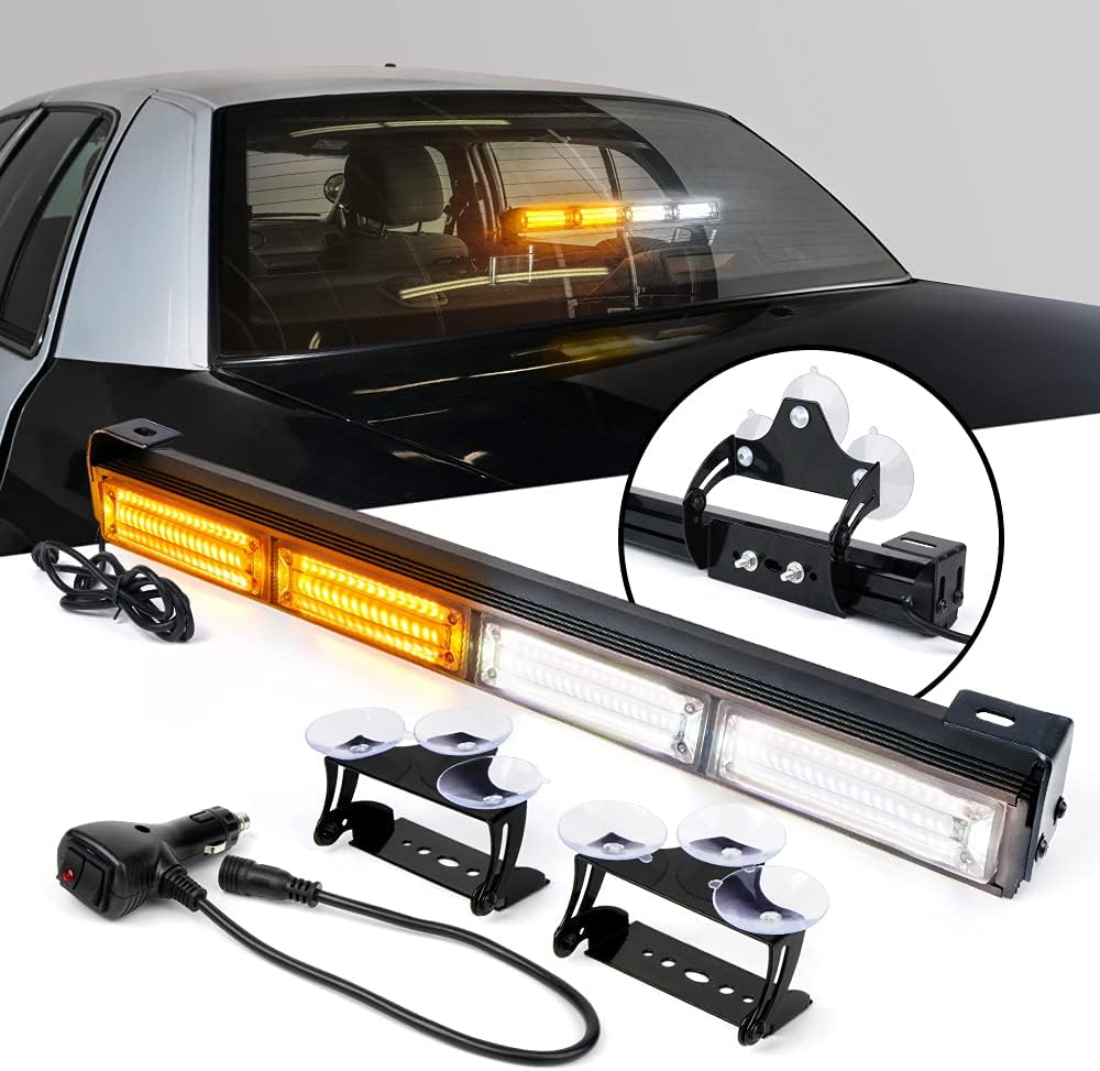 31" COB LED Emergency Traffic Advisor Strobe Light Bar, White/Red, Pack of 2 I299