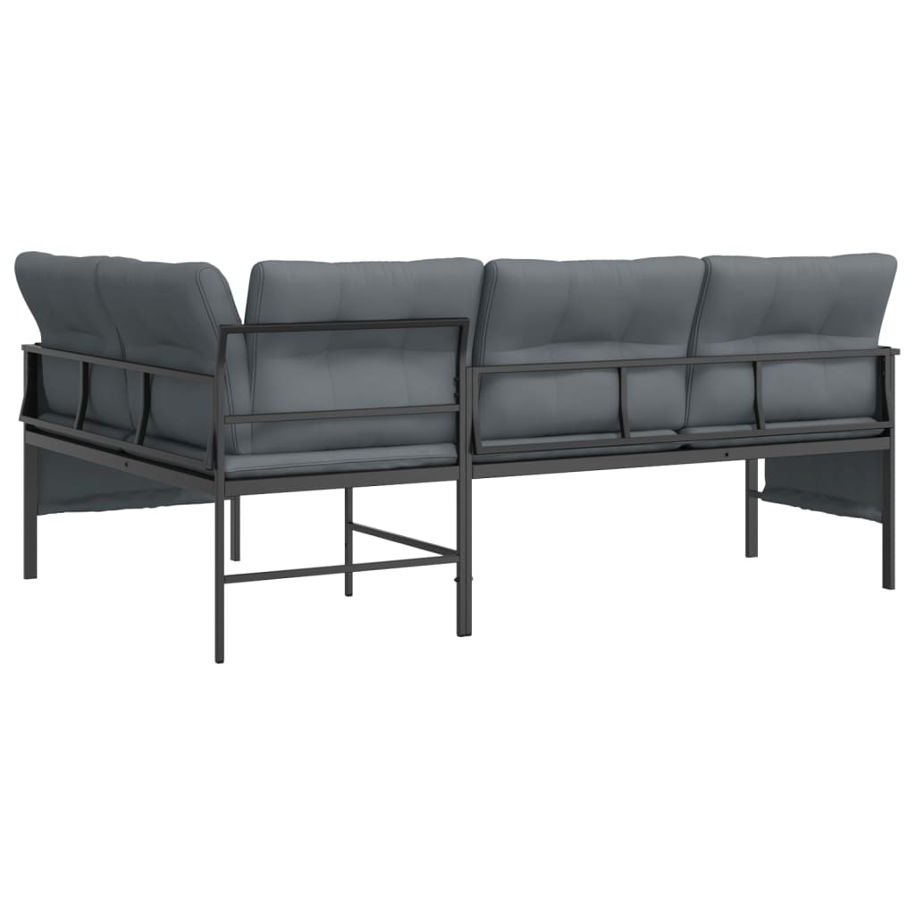 Anthracite Steel and Textilene Patio Corner Sofa K7590