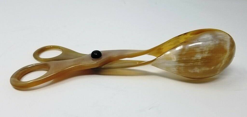 Handcrafted Horn Salad Server Buffet Tongs Set of 2 H784