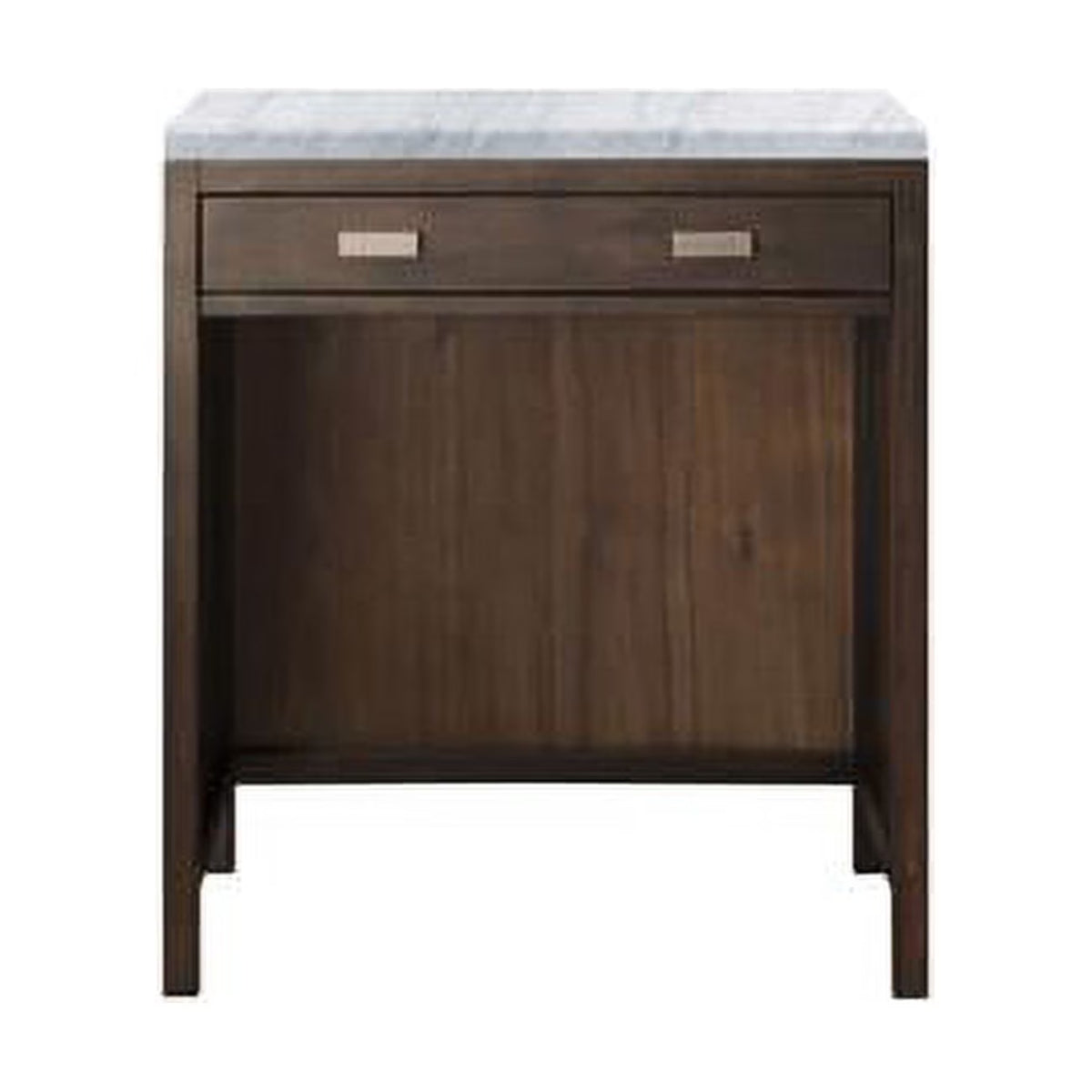 Mid Century Acacia Makeup Countertop Unit with Marble Top U8063