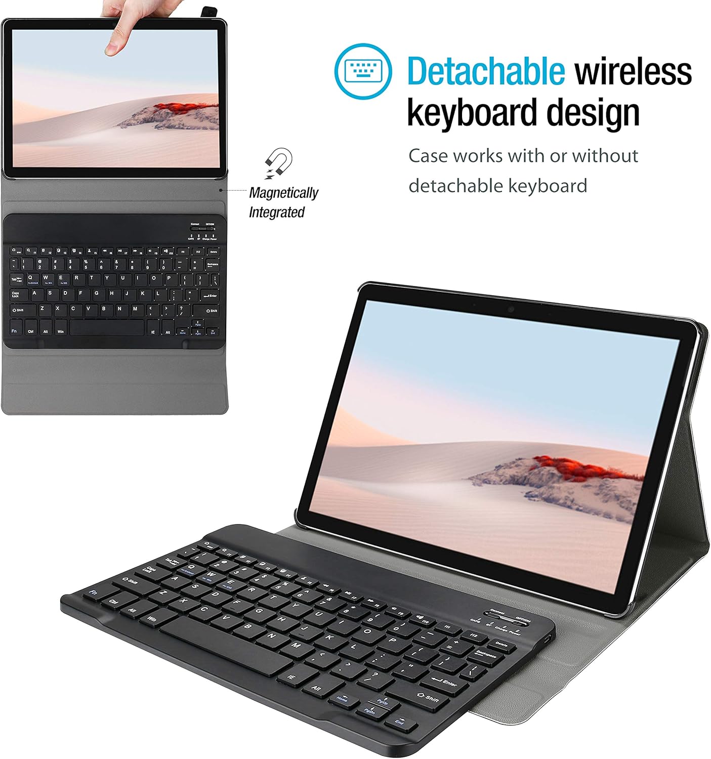 Slim PU Leather Keyboard Case for Surface Go 3, Black Pack of 2 N67935