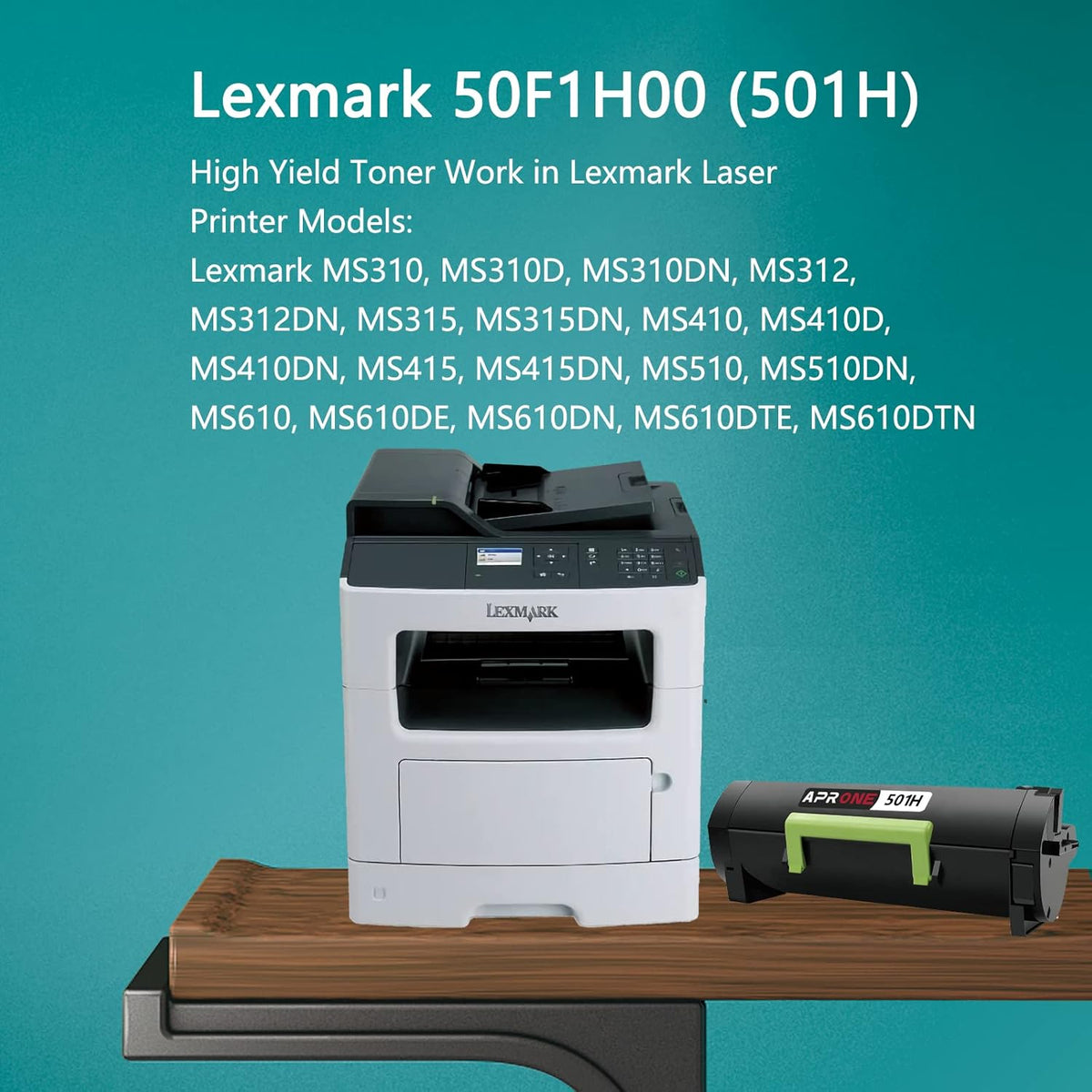 Black Toner Cartridge for Lexmark MS310dn MS312dn MS315dn MS410dn MS415dn MS510dn MS610dn Printer S175766