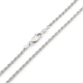925 Italian Sterling Silver 2mm Solid Rope Diamond Cut Chain Necklace R145752