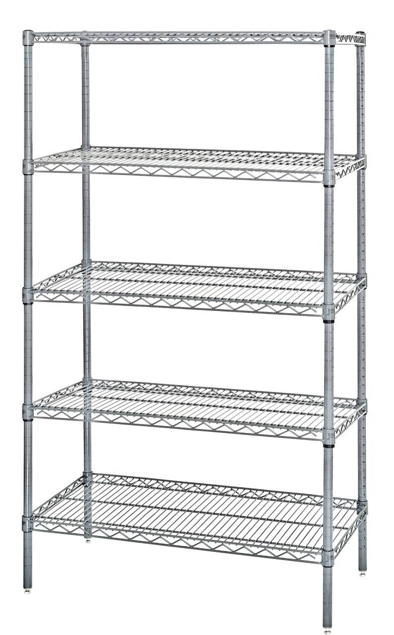 18 inch x 54 inch x 63 inch Stainless Steel 5-Shelf Unit M6293