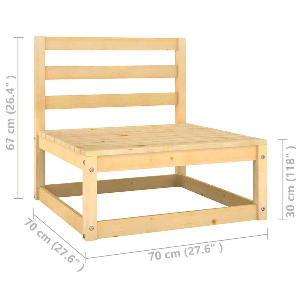 2 Piece Patio Lounge Set with Cushions Solid Wood Pine E983707