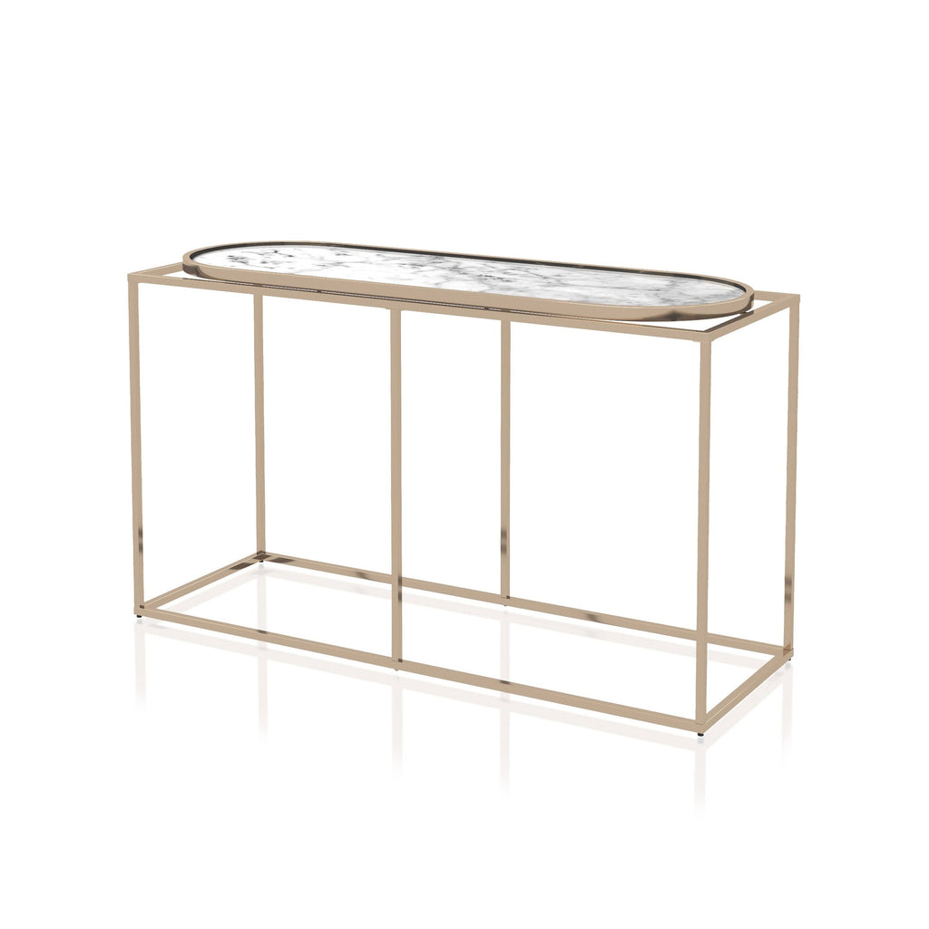 White Marble Sofa Table L942835