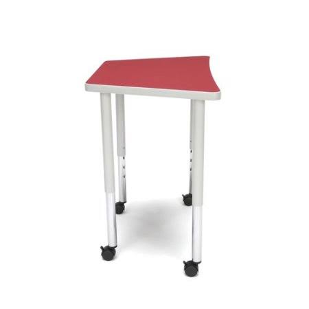 Red Height Adjustable Desk with Casters B621