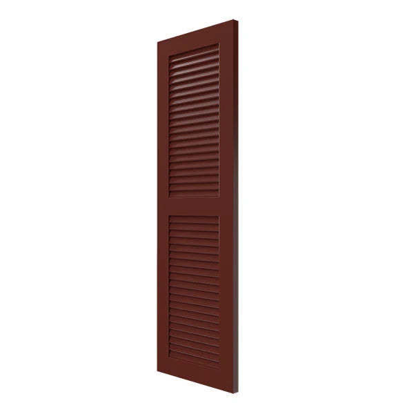 18x22W x 45x22H Exterior Composite Louvered Shutters (Per Pair), Cottage Red B371