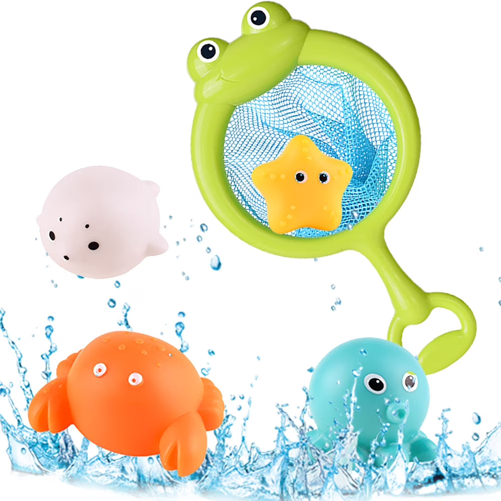 Fishing Game Bath Toys with Fish Net J2056