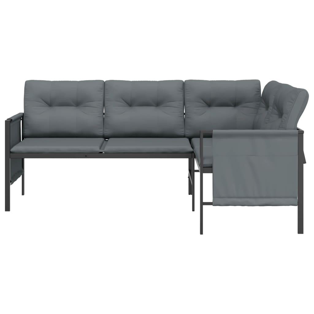 Anthracite Steel and Textilene Patio Corner Sofa K7590