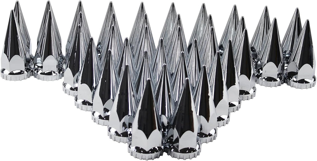Chrome ABS Plastic Spiked Lug Nut Covers Pack of 40 N834