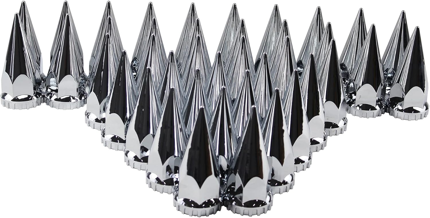 Chrome ABS Plastic Spiked Lug Nut Covers Pack of 40 N834