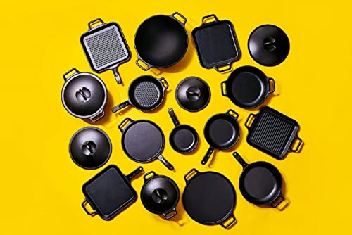 12 Inch Seasoned Cast Iron Grill Pan with Loop Handles P3446