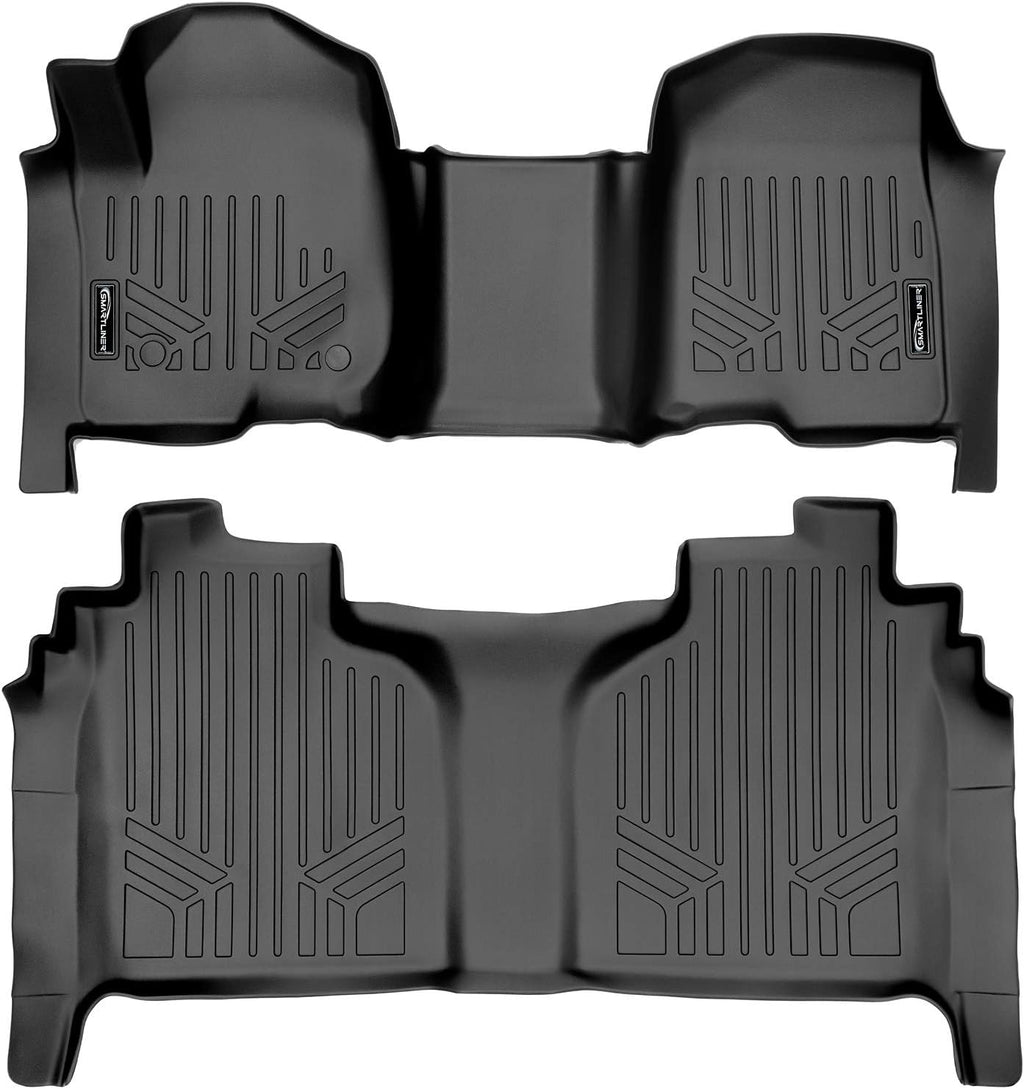 Black 2 Row Floor Mat Set for Crew Cab with Bench Seat D920