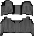 Black 2 Row Floor Mat Set for Crew Cab with Bench Seat D920