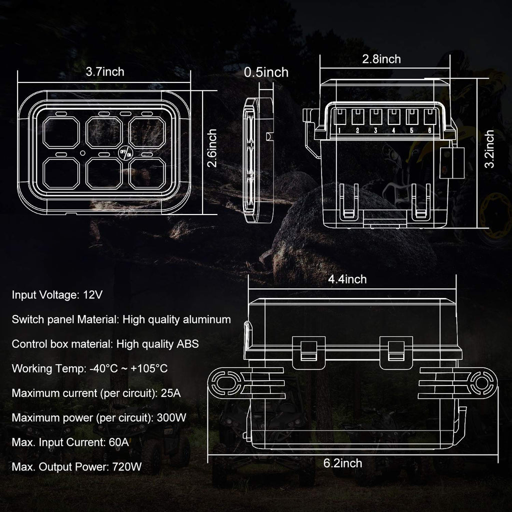 6 Gang Touch Switch Panel with Harness V858780