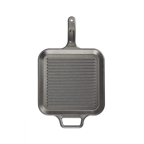 12 Inch Seasoned Cast Iron Grill Pan with Loop Handles P3446