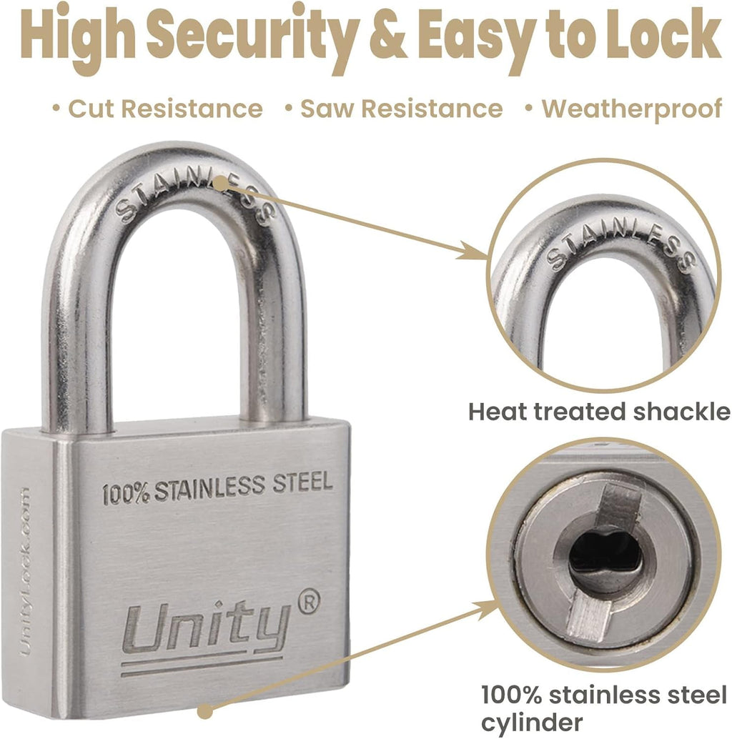 100% Stainless Steel Keyed Alike Marine Lock (5, 50mm) C29856