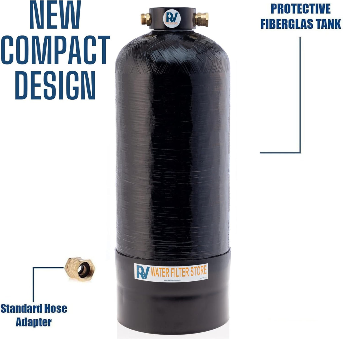 Portable RV Water Softener 8,000 Grain, 3/4" Fittings M376769
