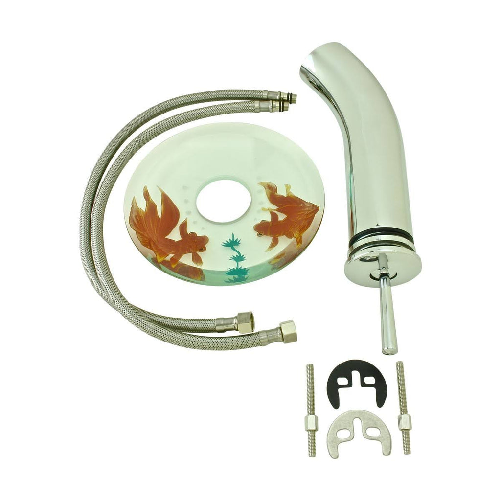 Chrome Heavy Cast Brass Glass Tall Waterfall Faucet O61546