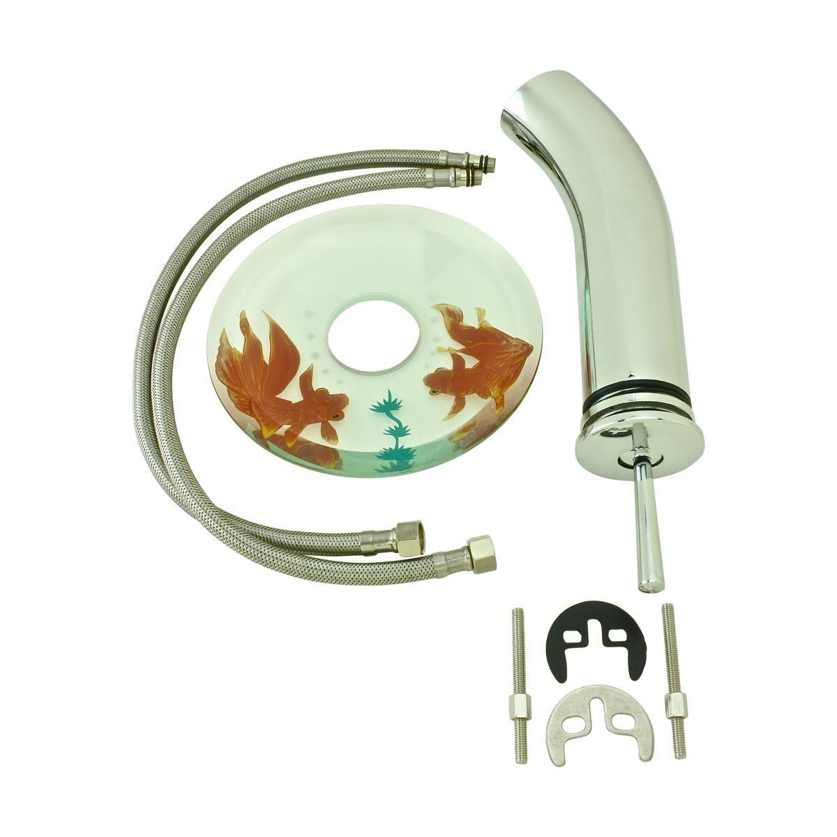 Chrome Heavy Cast Brass Glass Tall Waterfall Faucet O61546
