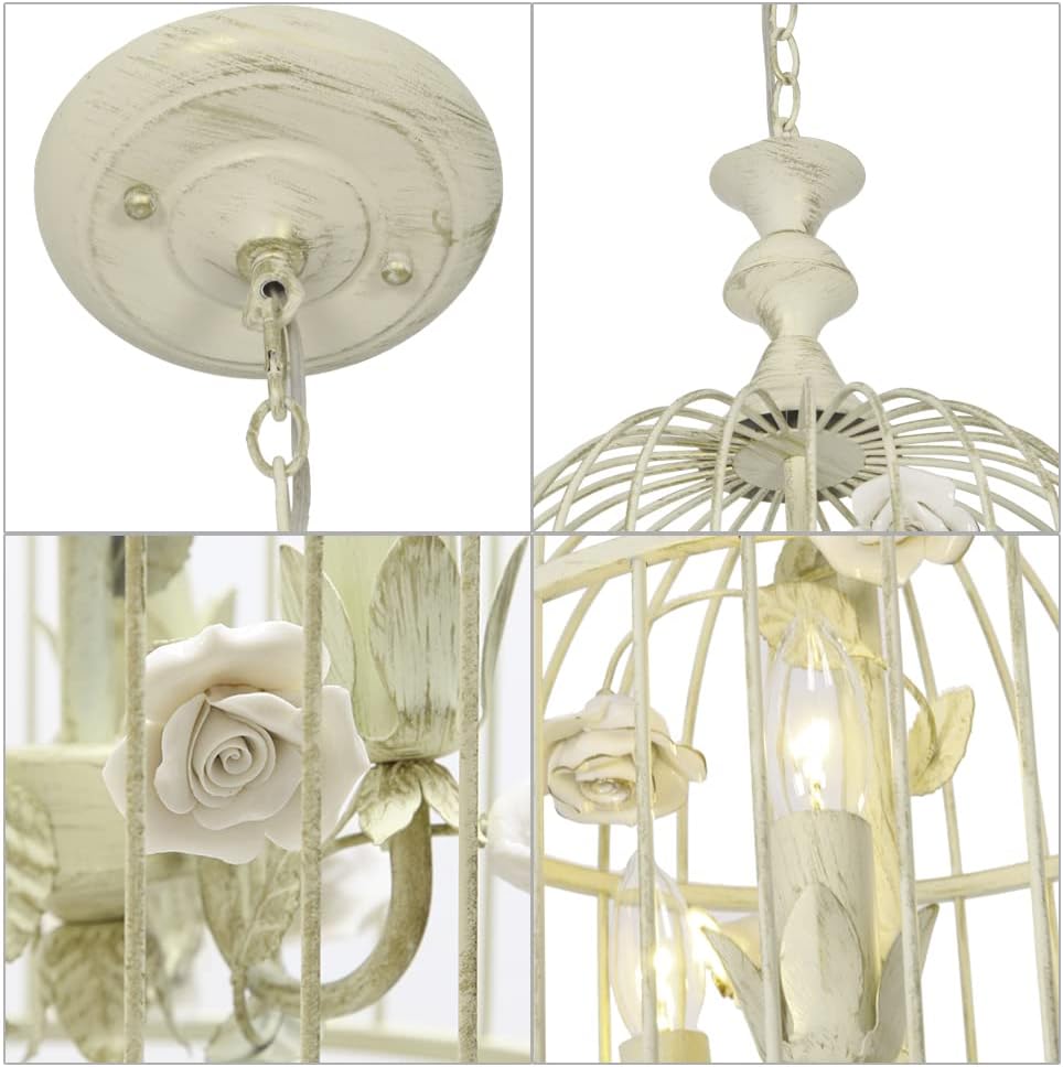 3-Lights Ceramic Rustic Chandelier M8882