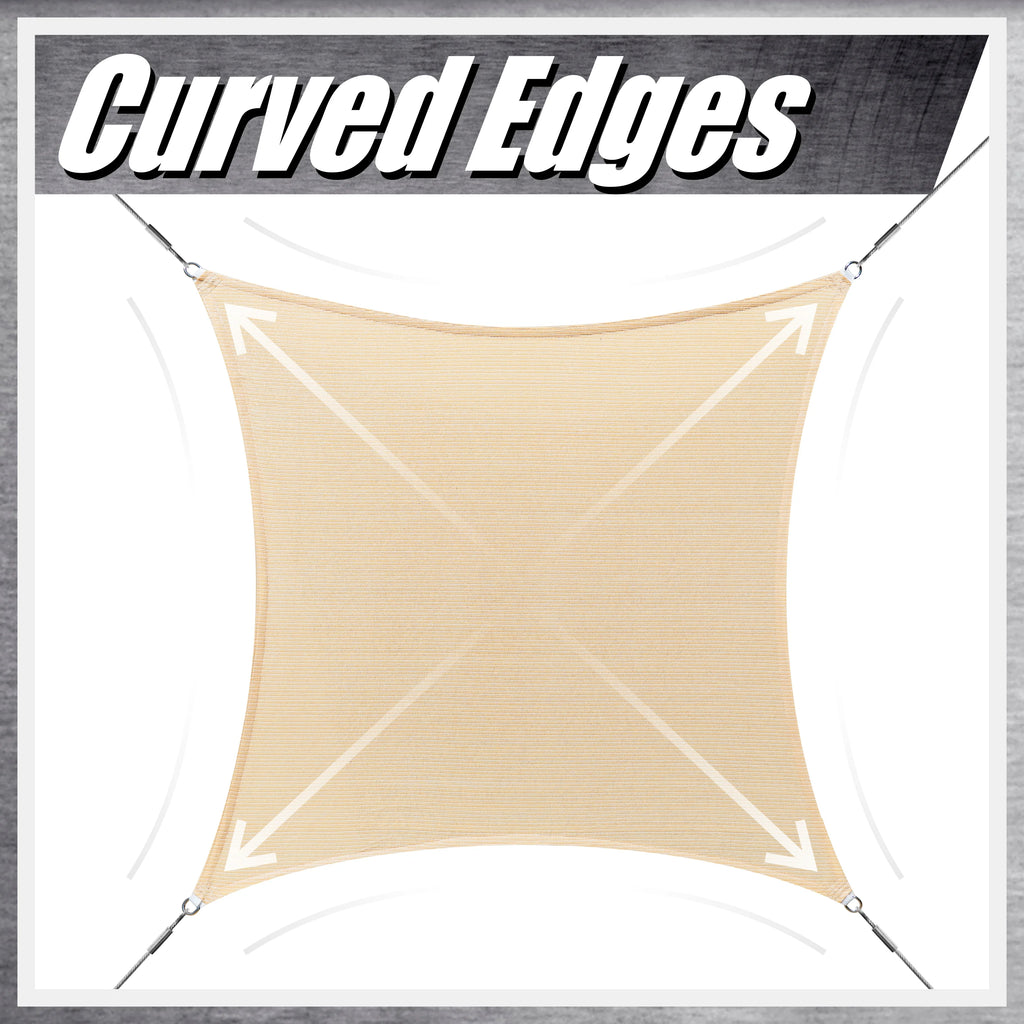 12' x 12' White Square Sun Shade Sail Canopy Mesh Fabric W251