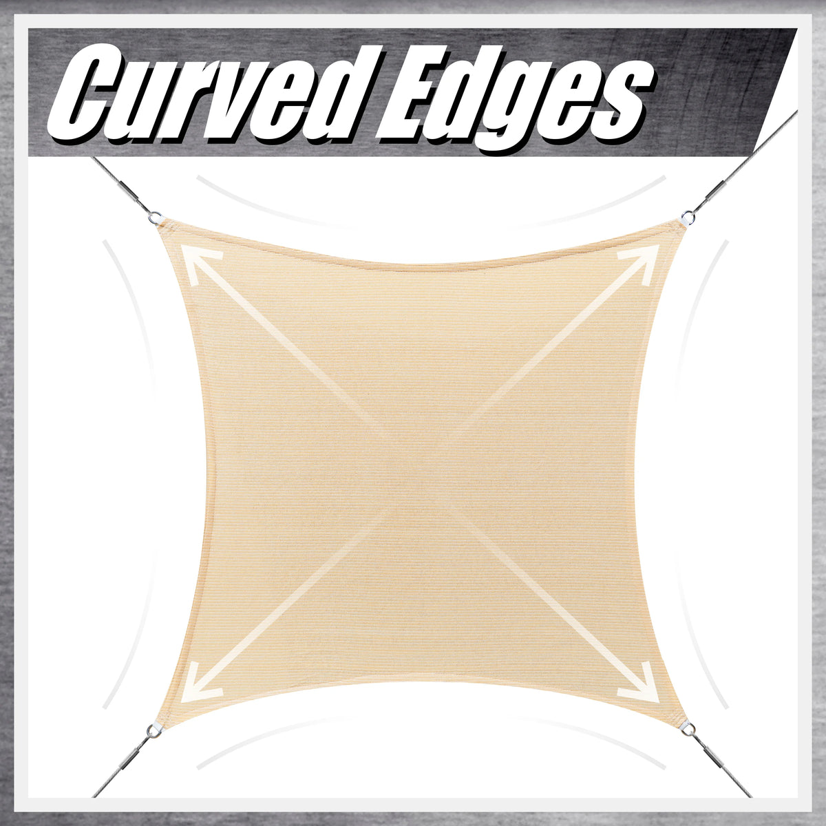 12' x 12' White Square Sun Shade Sail Canopy Mesh Fabric W251