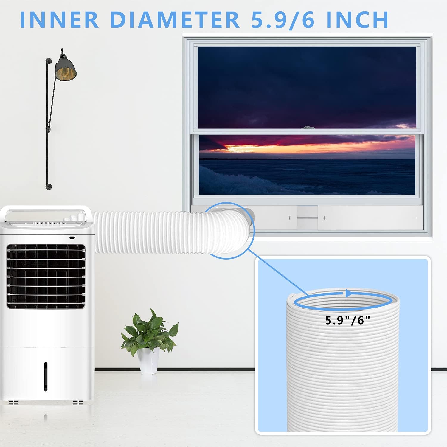 Portable AC Window Vent Kit with Exhaust Hose K5870